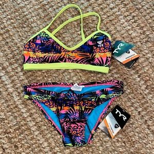 2 pieces! Tropical Trinity Top & Bikini Bottom, XS